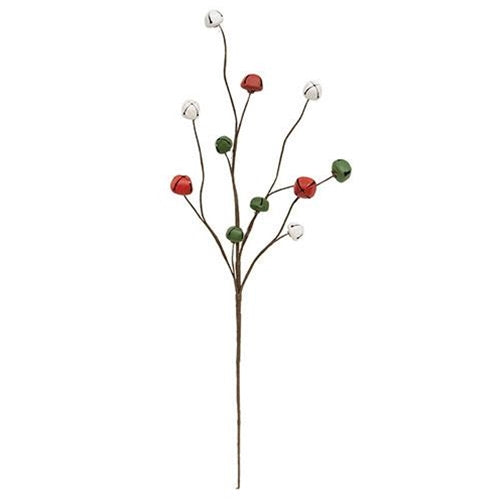 Red Green White 13" Jingle Bell Pick