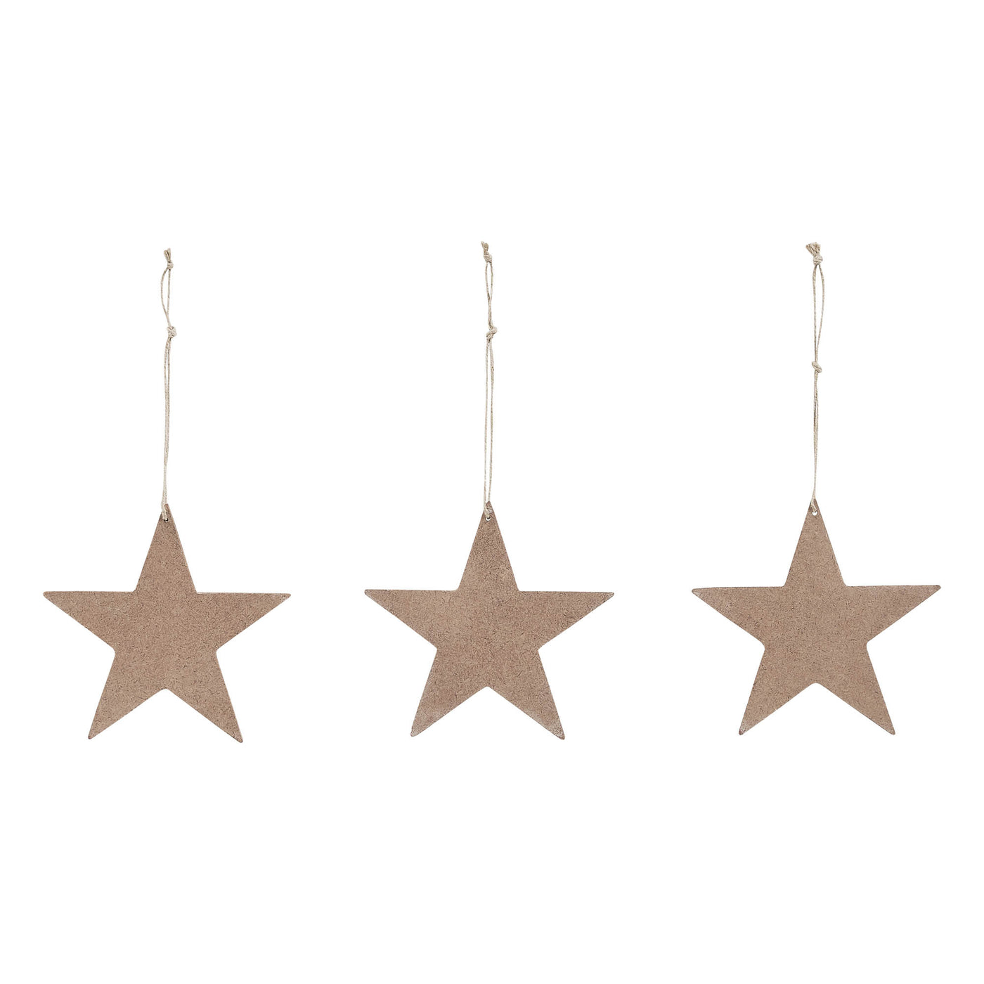 Set of 3 White Stars On Navy Star Ornaments