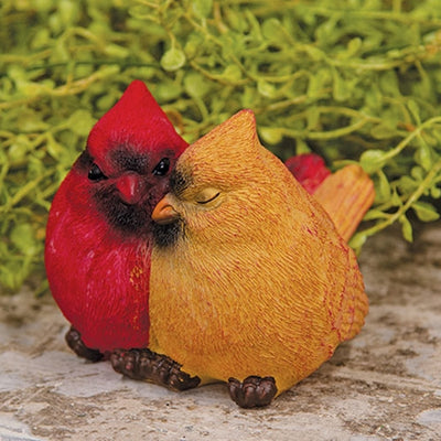 Cardinal Birds Love Pair Resin Figure