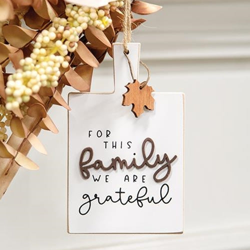 For this Family We Are Grateful Fall Ornament