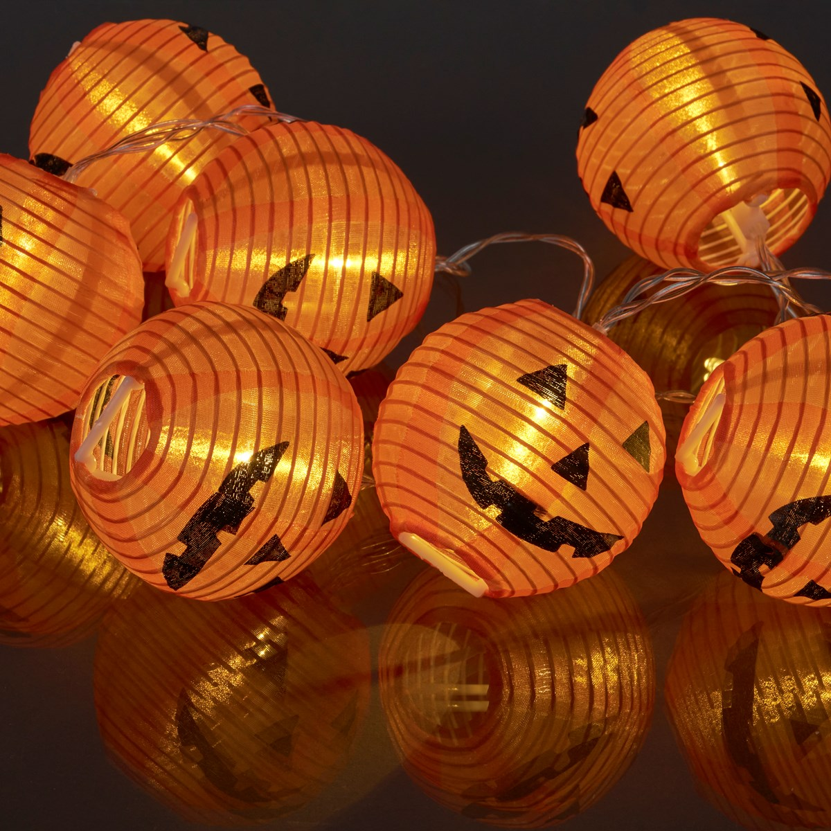 Jack O'Lantern String Lights Battery Powered Blueberry Lane Shop