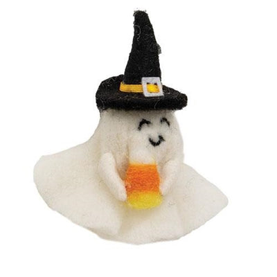 Halloween Candy Corn Ghost Felt Ornament