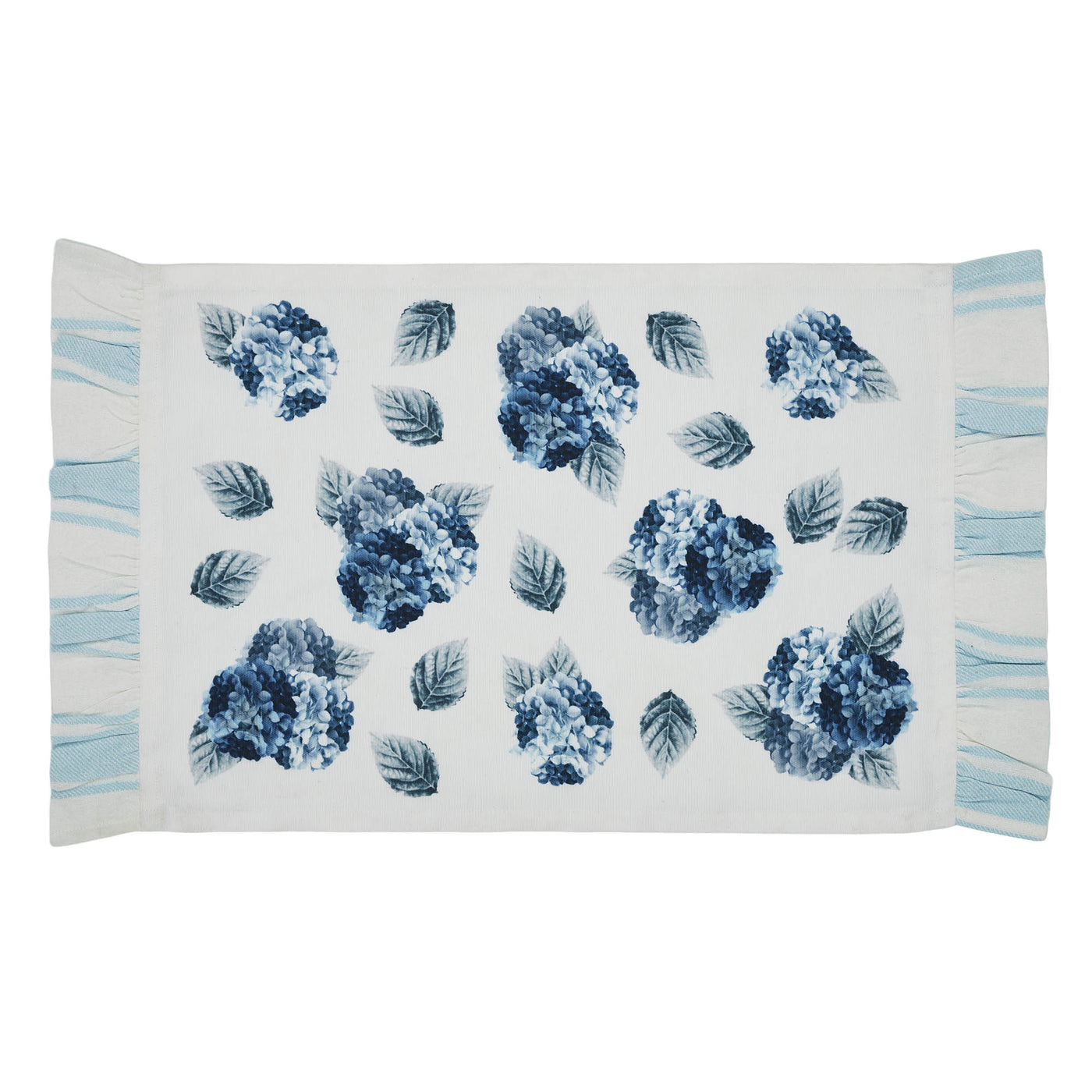 Set of 2 Blue Hydrangea Ruffled Placemats