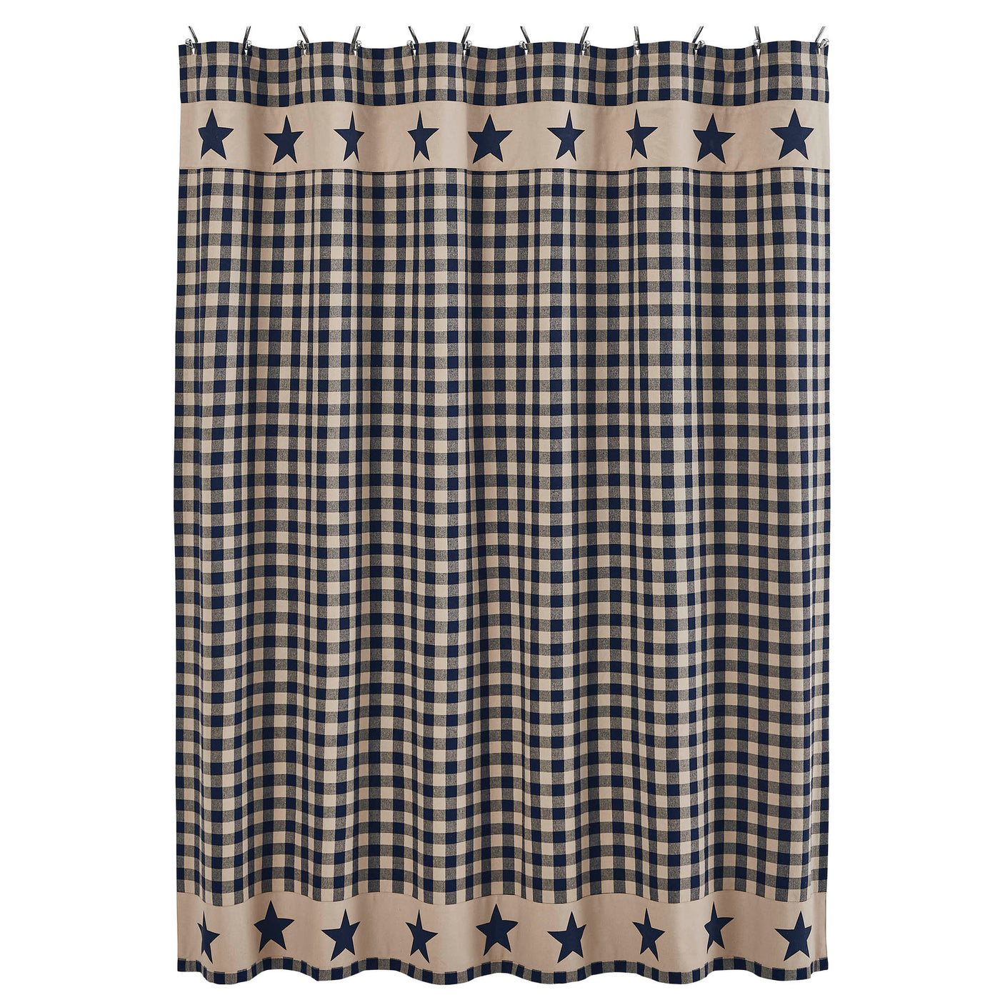 My Country Navy and Tan Shower Curtain 72" x 72"