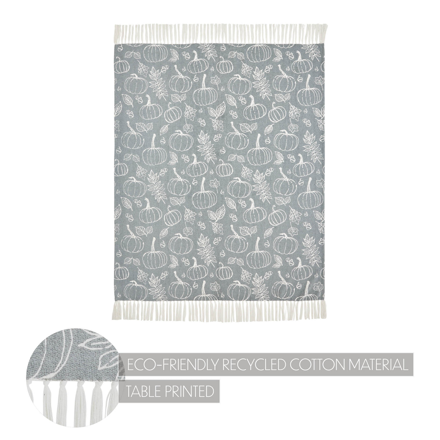 Silhouette Pumpkin Grey Throw 50" x 60"