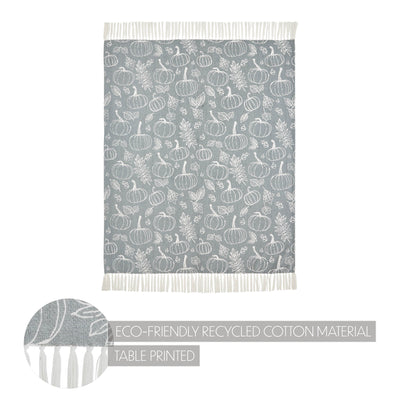 Silhouette Pumpkin Grey Throw 50" x 60"