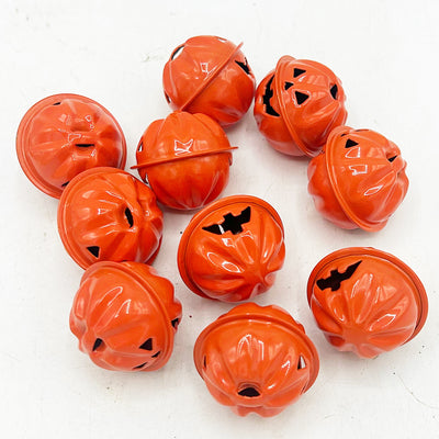 💙 Set of 10 Orange Jack O' Lantern 1" Bells