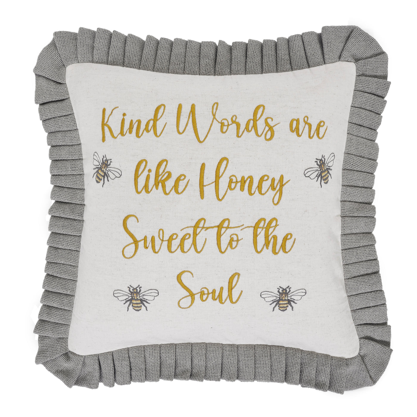 😊 WARM + COZY DAY 14 ✨ Kind Words Are Like Honey Bee Accent Pillow 18"