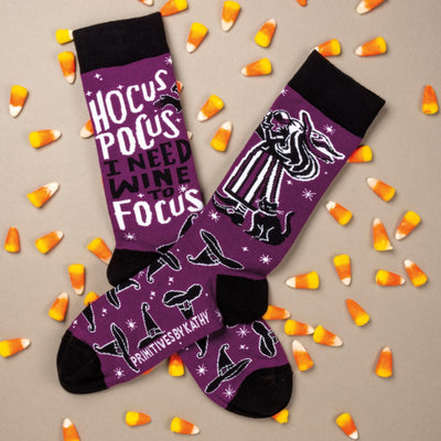 Hocus Pocus I Need Wine To Focus Fun Socks
