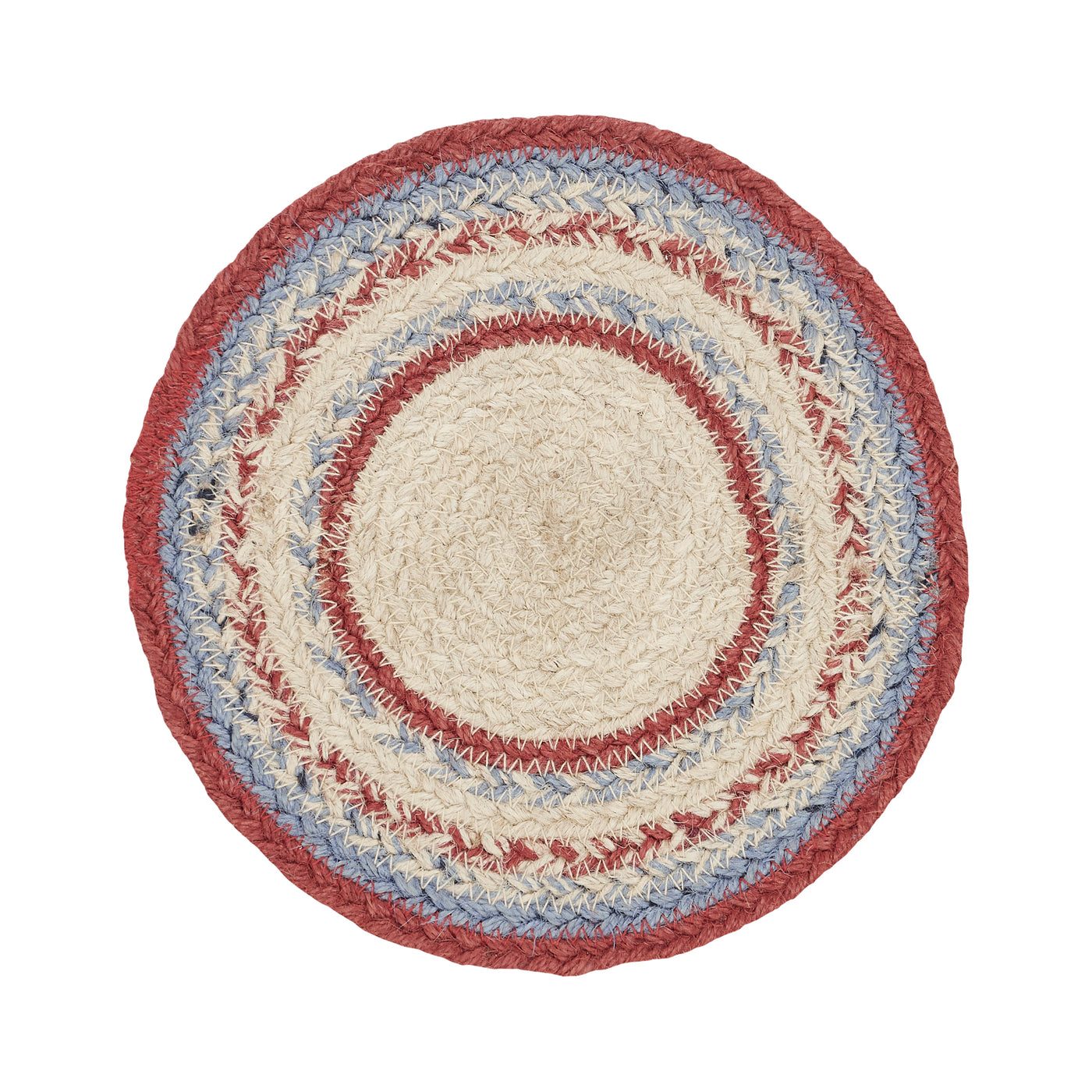 DAY 15 ❤️🫐 20 RED WHITE + BLUEBERRY DAYS Americana Celebration Jute 8" Trivet