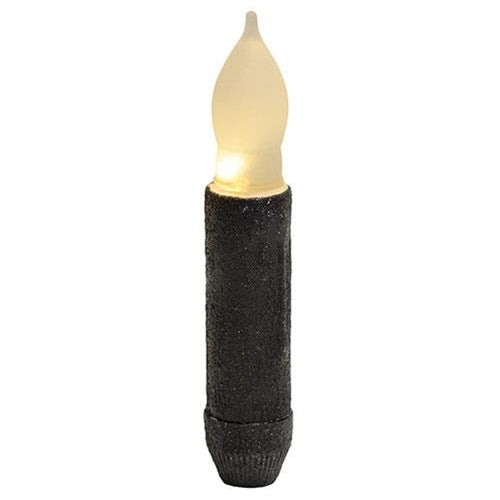 💙 Black Textured 4" LED Timer Taper Candle