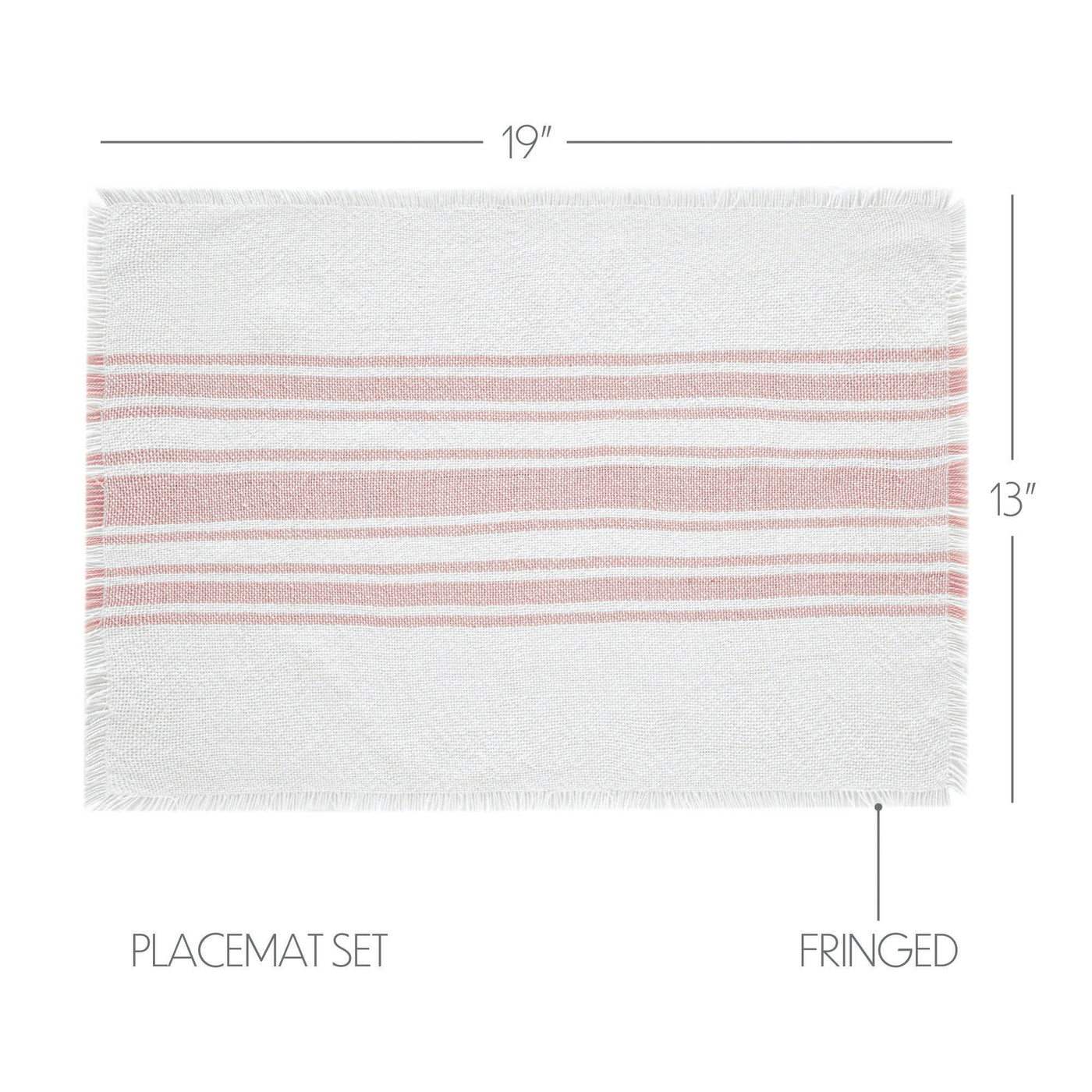 Antique White Stripe Coral Indoor/Outdoor Placemat Set of 6