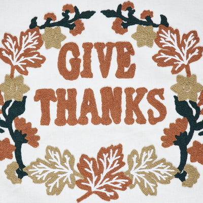 Wheat Plaid Give Thanks Pillow 18'' x 18''