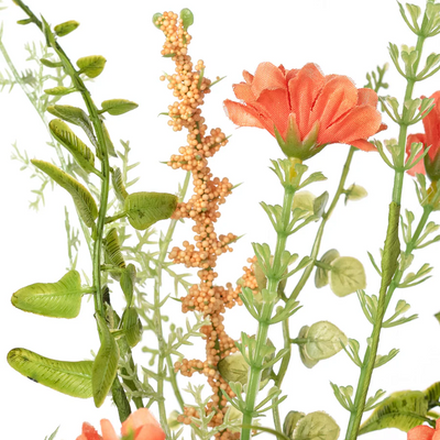 💙 Coran Orange Fabric Wildflower 18" Faux Floral Pick