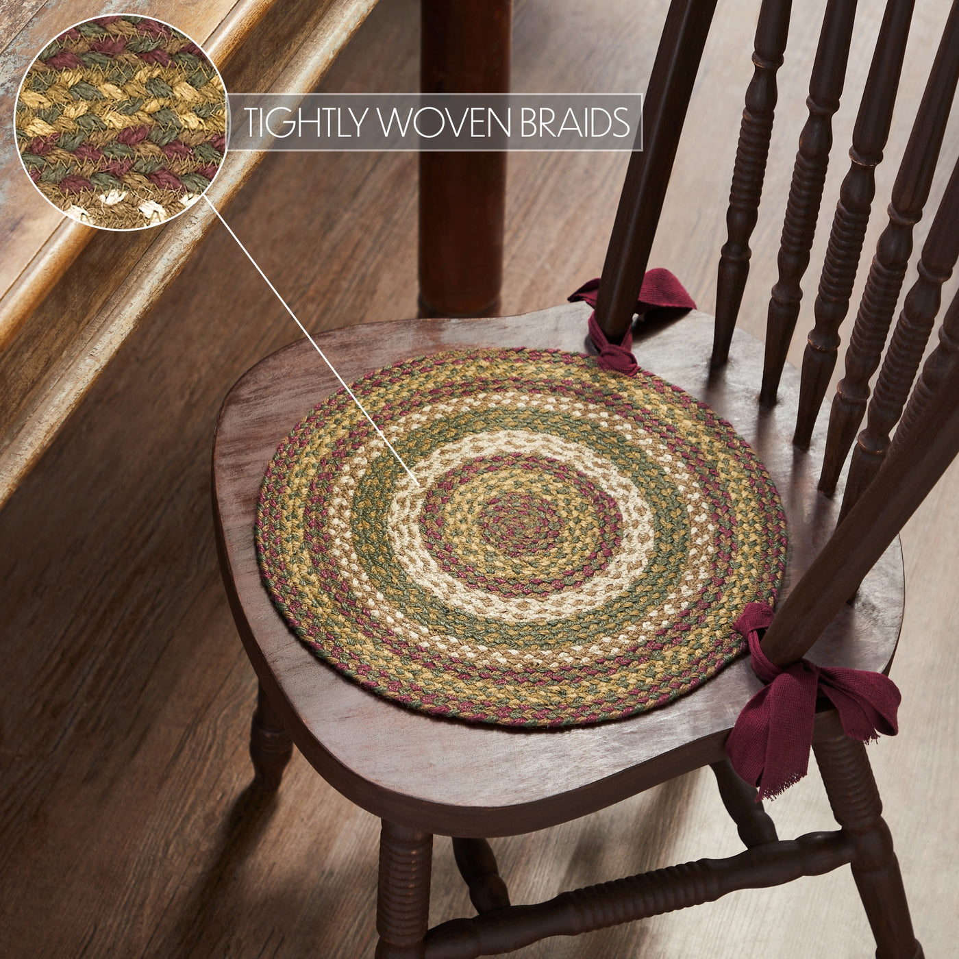 Set of 6 Tea Cabin Jute Chair Pad 15