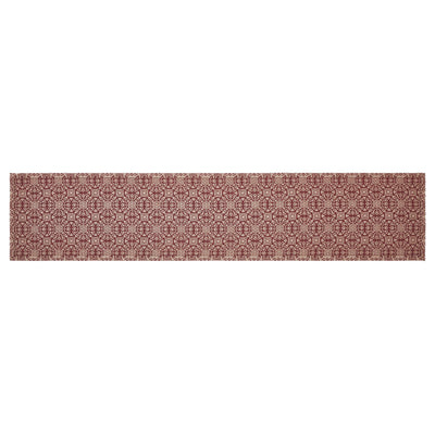 Custom House Burgundy Tan Jacquard 60" Table Runner