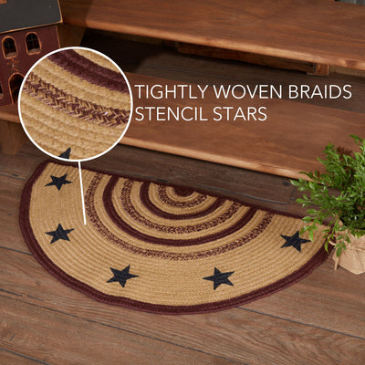 DAY 8 ❤️🫐 20 RED WHITE + BLUEBERRY DAYS Potomac Americana Stencil Stars Half Circle Jute Rug