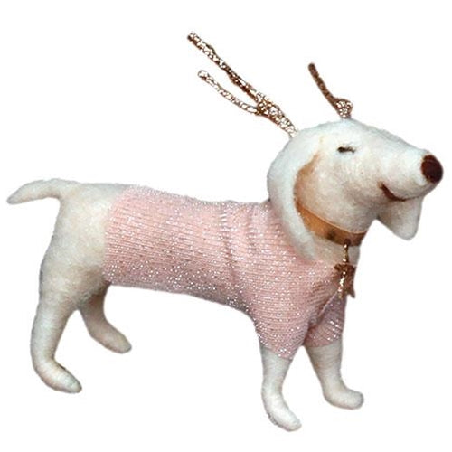 💙 Glamour Dog with Antlers Felt Dachshund Ornament