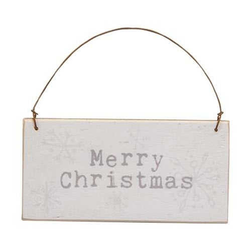 Set of 3 Merry Christmas Words Mini Sign Ornaments