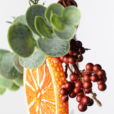 Faux Orange Slice Berry and Greens Ornament