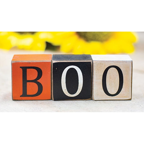 🎄💙 Set of 3 BOO Letter Wooden Blocks