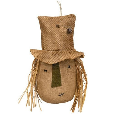 Primitive Scarecrow Hanger with Burlap Hat 7" H