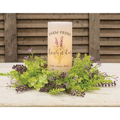 Farm Fresh Lavender LED Pillar Candle 3" x 6"