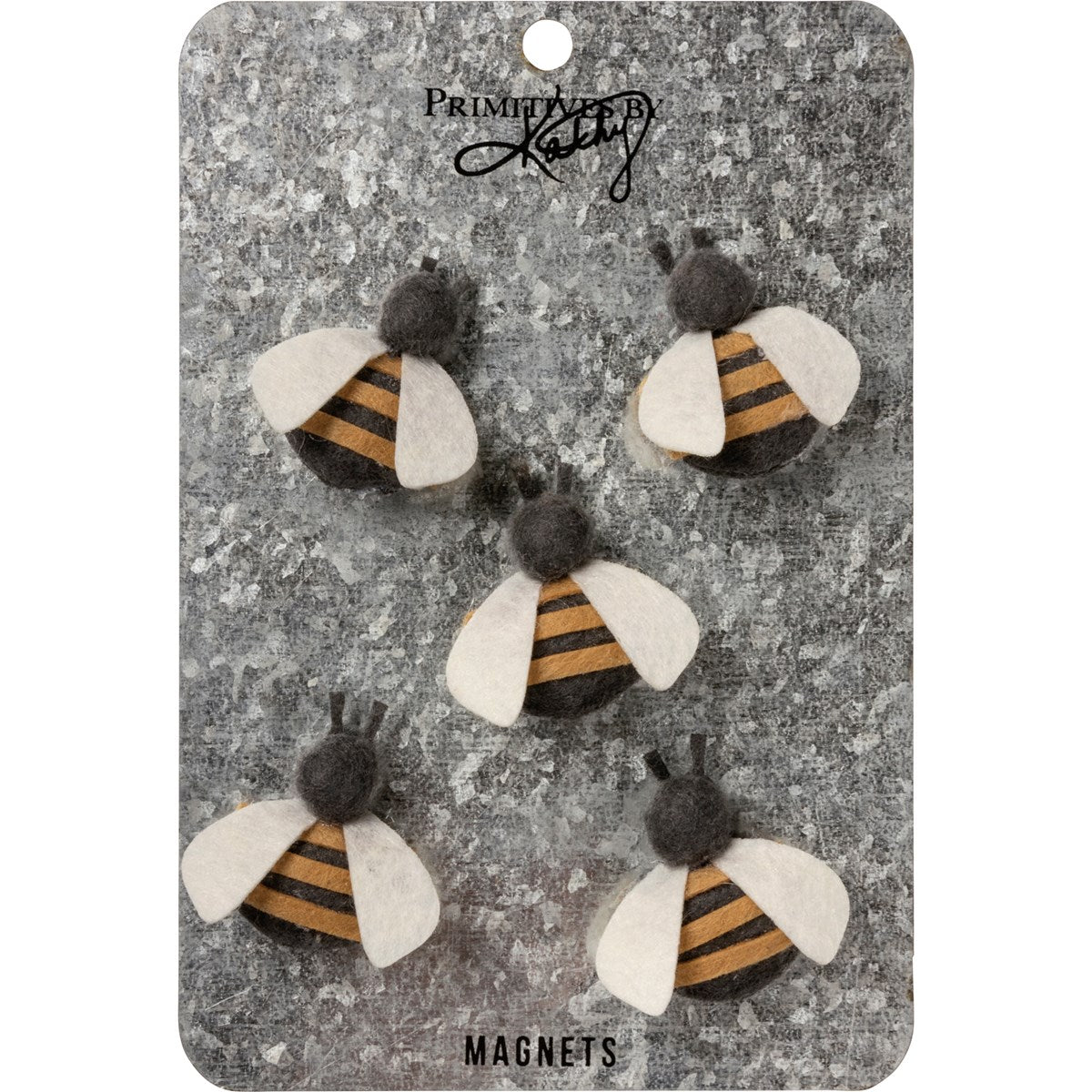 Set of 5 Felted Bees Magnets