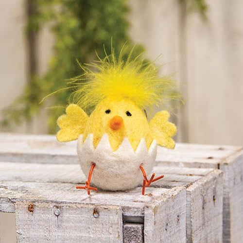 Fuzzy Yellow Chick Felt Ornament