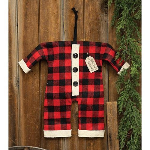 Santa's Jammies Buffalo Check Ornament 15" H