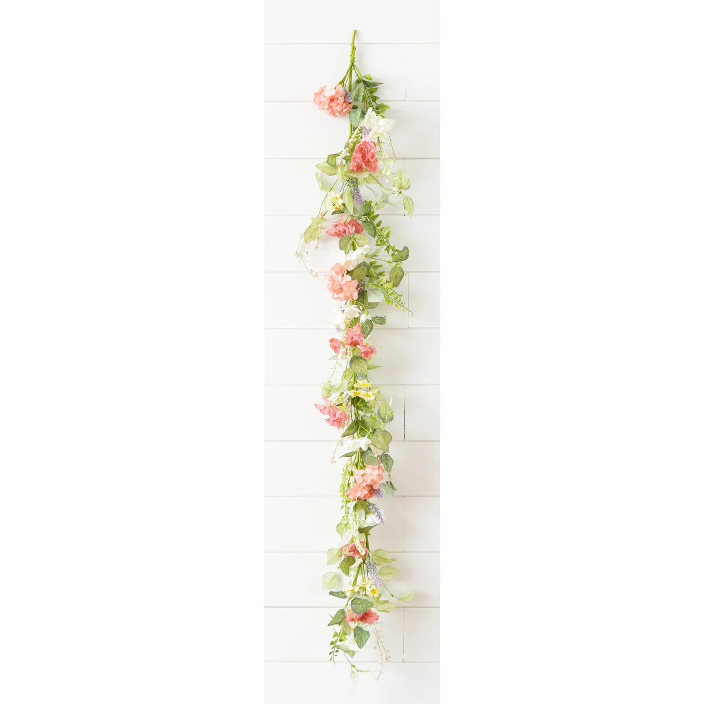 Pink Hydrangea and Wildflower 53" Faux Floral Garland