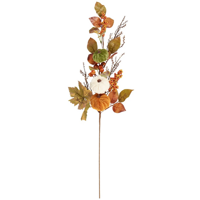 Harvest Pumpkin and Foliage 27.5" Faux Floral Pick