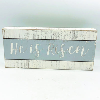 💙 He is Risen 11" Distressed Pallet Box Sign