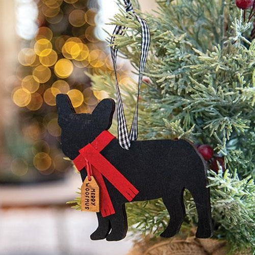 Merry Woofmas Frenchie Dog Ornament