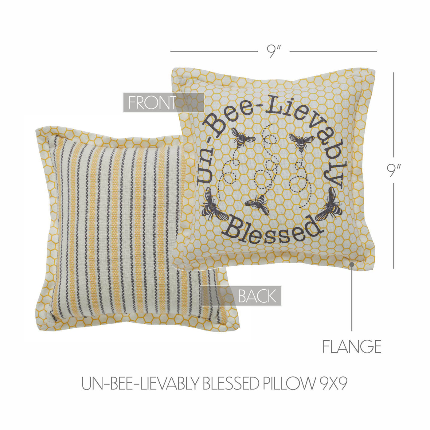 Buzzy Bees Un-Bee-Lievably Blessed 9" Accent Pillow