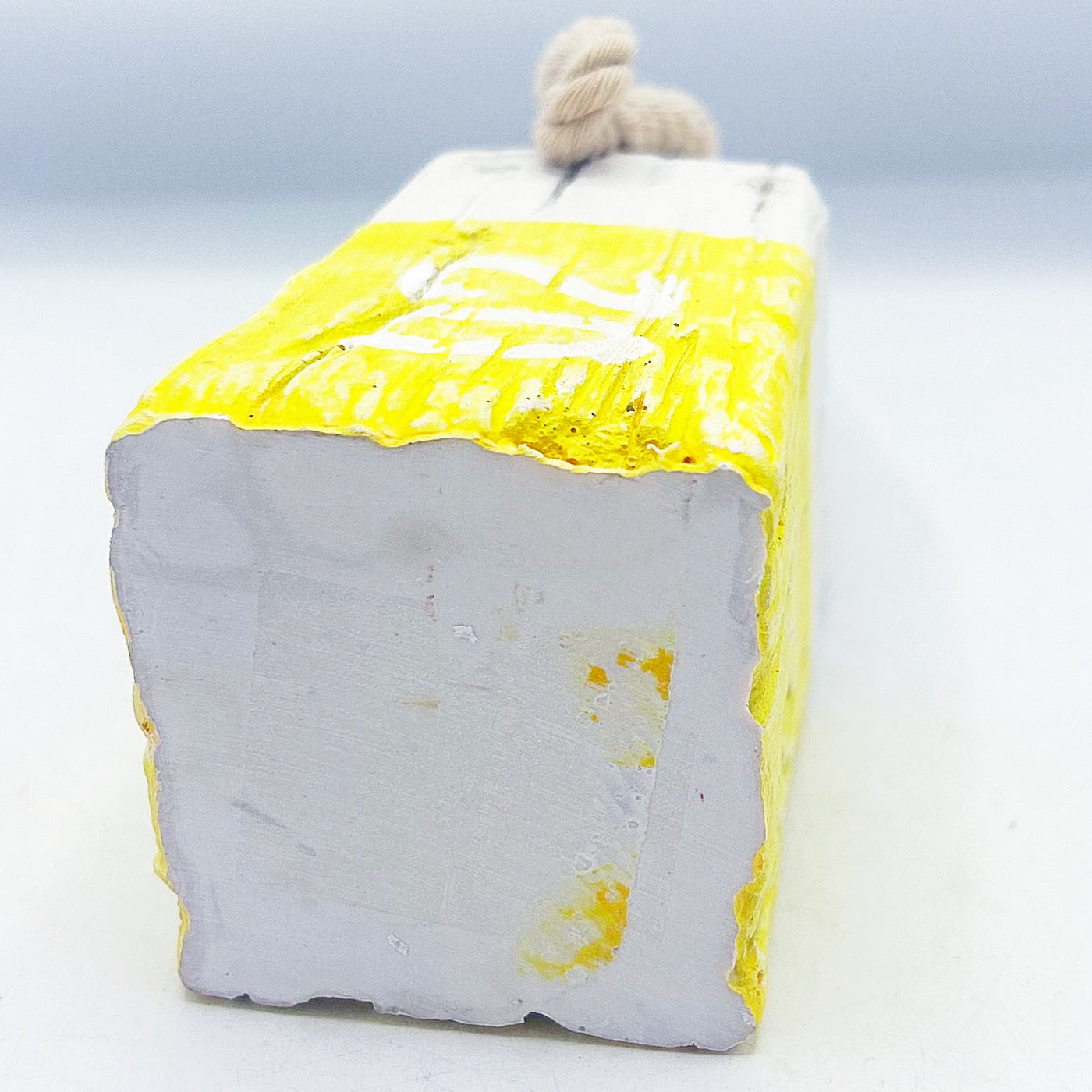 💙 White and Yellow Decorative Buoy Resin 8" H