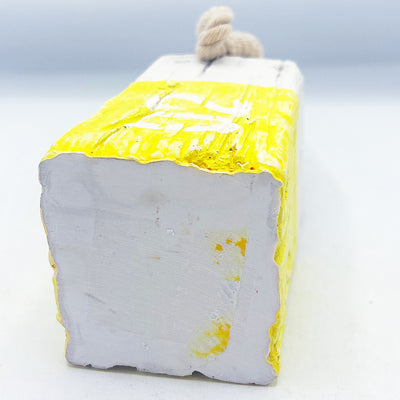 💙 White and Yellow Decorative Buoy Resin 8" H