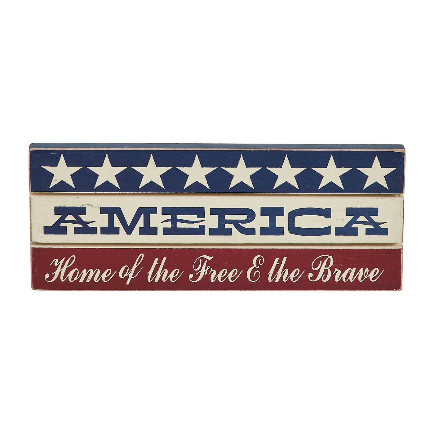 AMERICA Home Of The Free And The Brave Wooden Sign