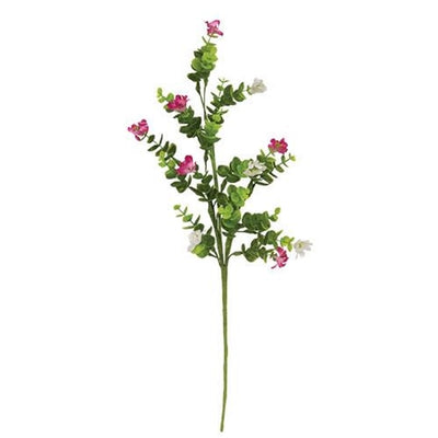 Pink & White Wildflower 20" Faux Floral Pick