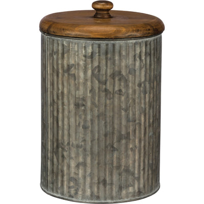 Set of 3 Farmhouse Galvanized Canister Set