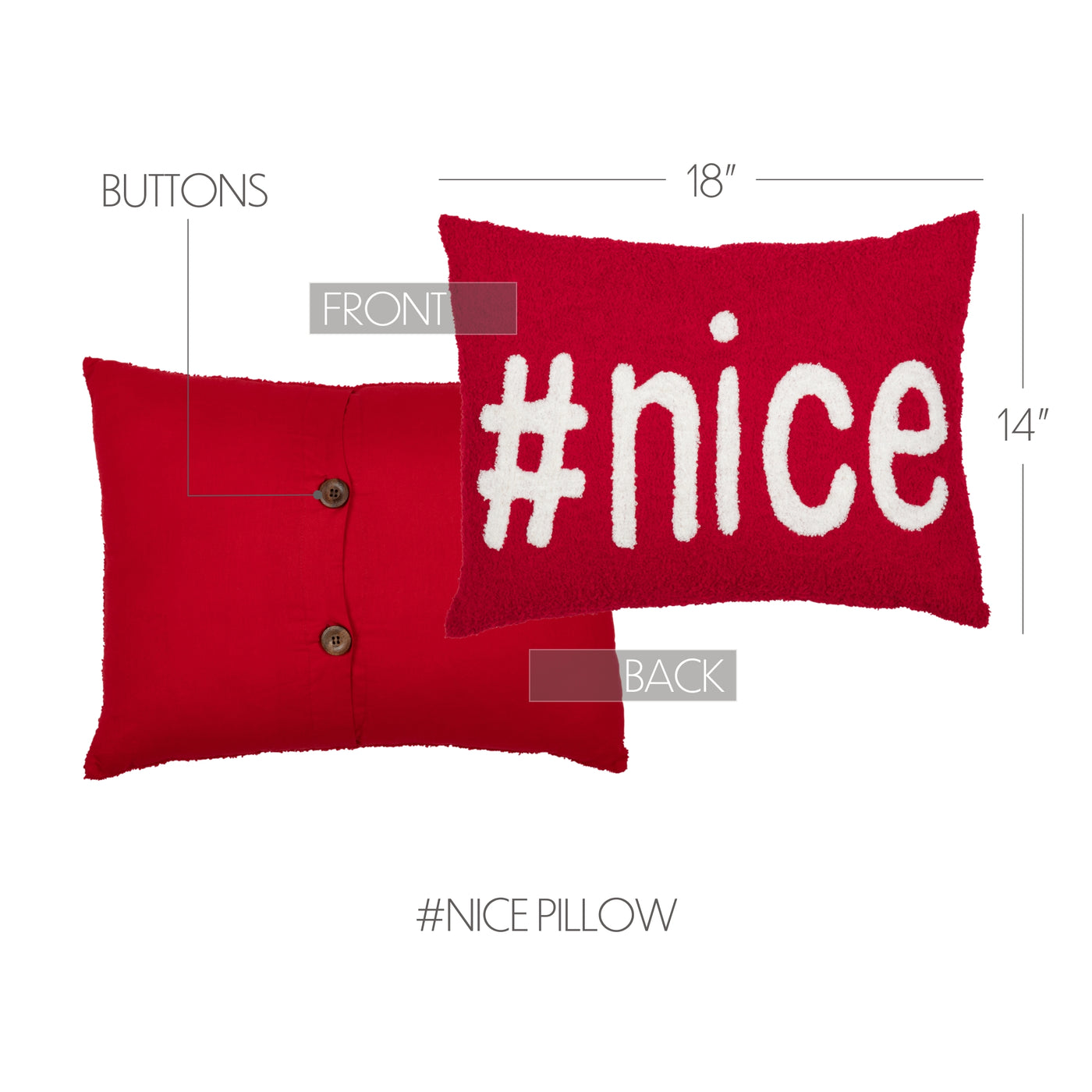#Nice 14" x 18" Red Christmas Pillow