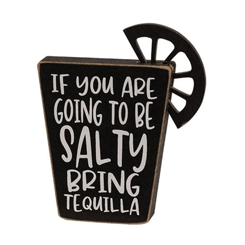 Set of 2 Tequila Words Block Sitter Signs