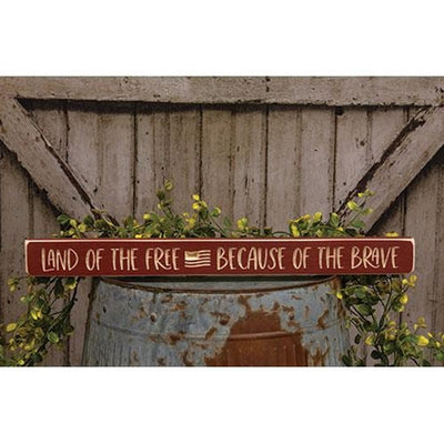 Land of the Free Because of the Brave 18" Engraved Block