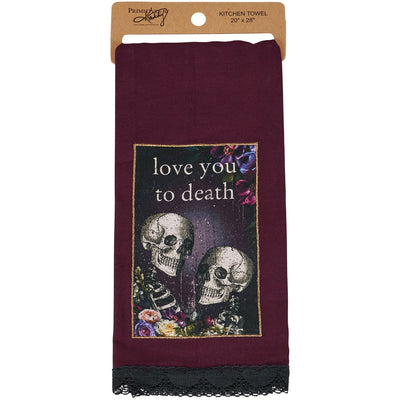 Love You To Death Skeleton Kitchen Towel