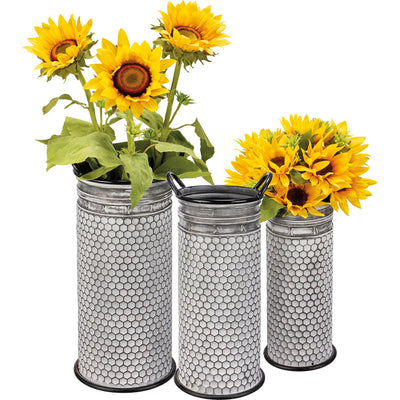 Set of 3 Honeycomb Tall Bucket Set