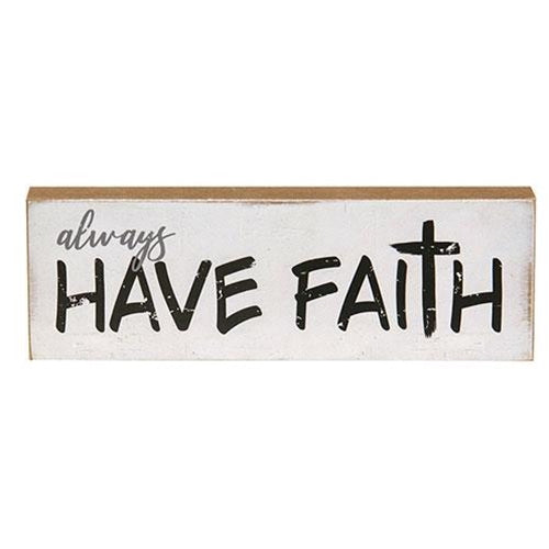 Set of 3 Have Faith Messages Mini Block Signs