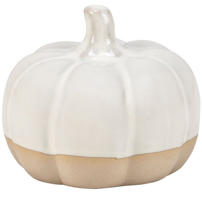 Small Glazed Ceramic Pumpkin 3" H