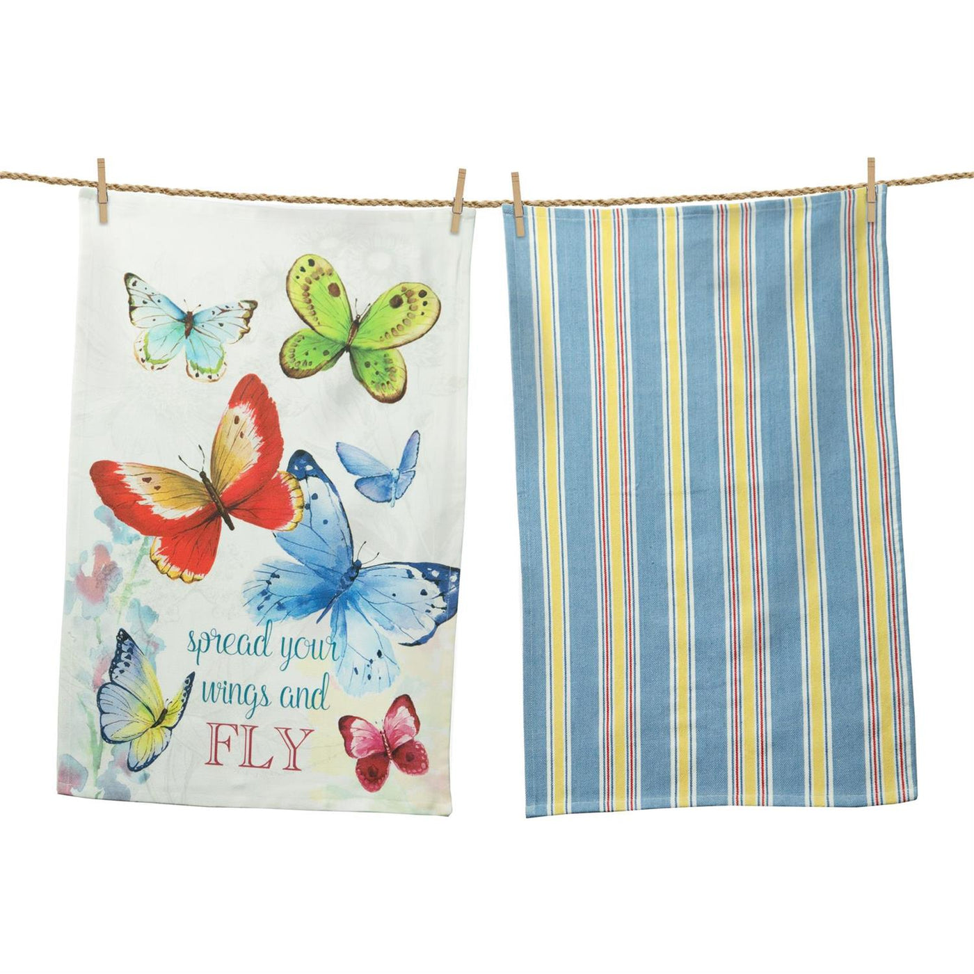Set of 2 Butterfly Garden Tea Towels