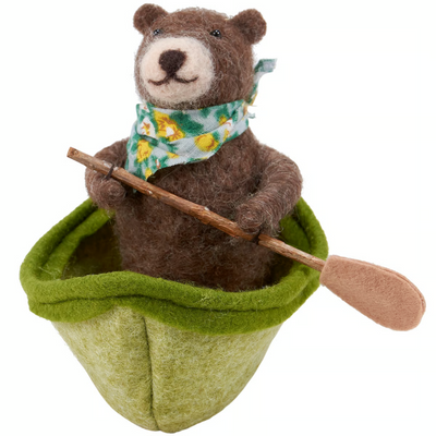 Bear in Rowboat Felt Critter
