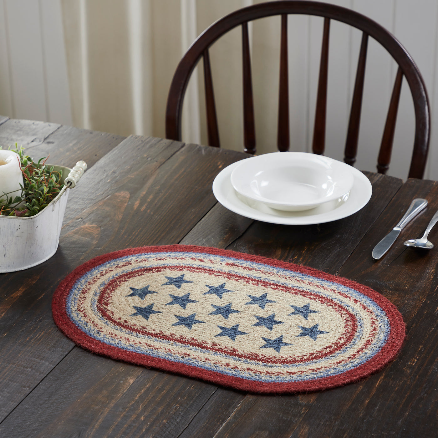 Celebration Americana Jute Oval Placemat 12" x 18"